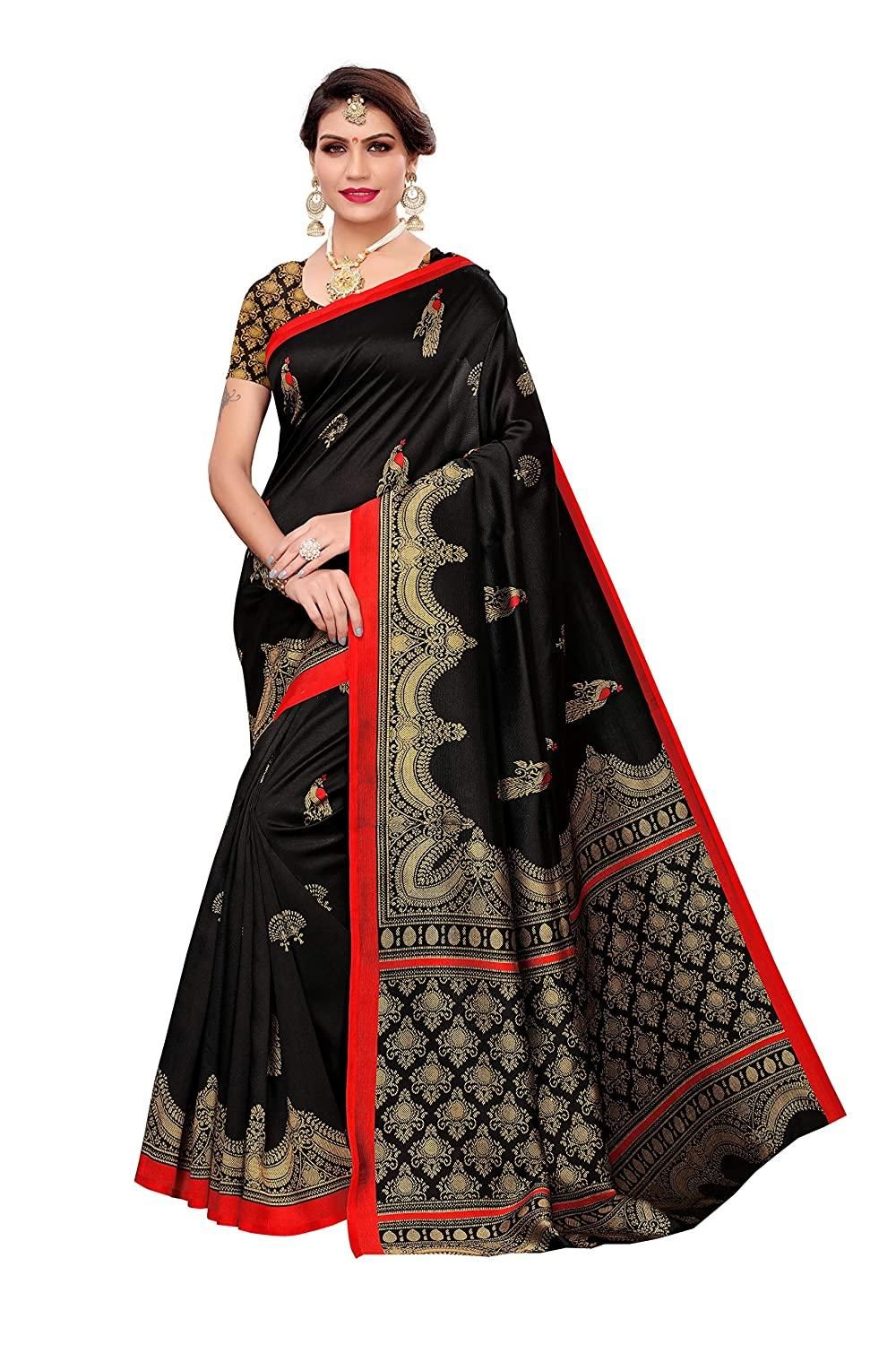 Delicate Printed Art Silk Saree